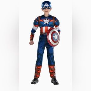 Kids' Marvel Captain America Muscle
Costume, Size S/P (4-6) and shoe covers